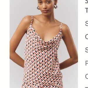 NWT By Anthropologie Lipstick Pattern Top Cowl Neck